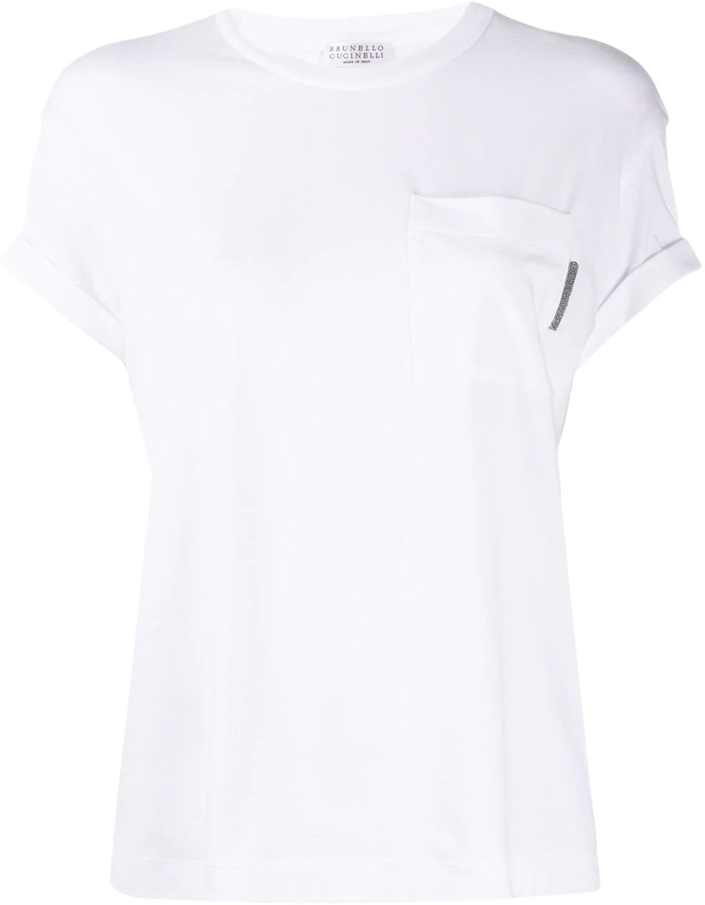 Brunello Cucinelli girocollo m/corta white Wit