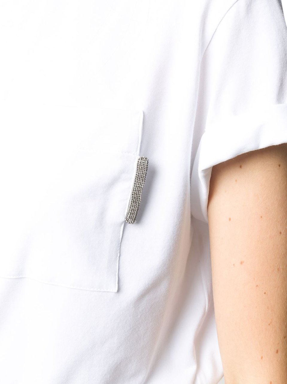 Brunello Cucinelli girocollo m/corta white Wit