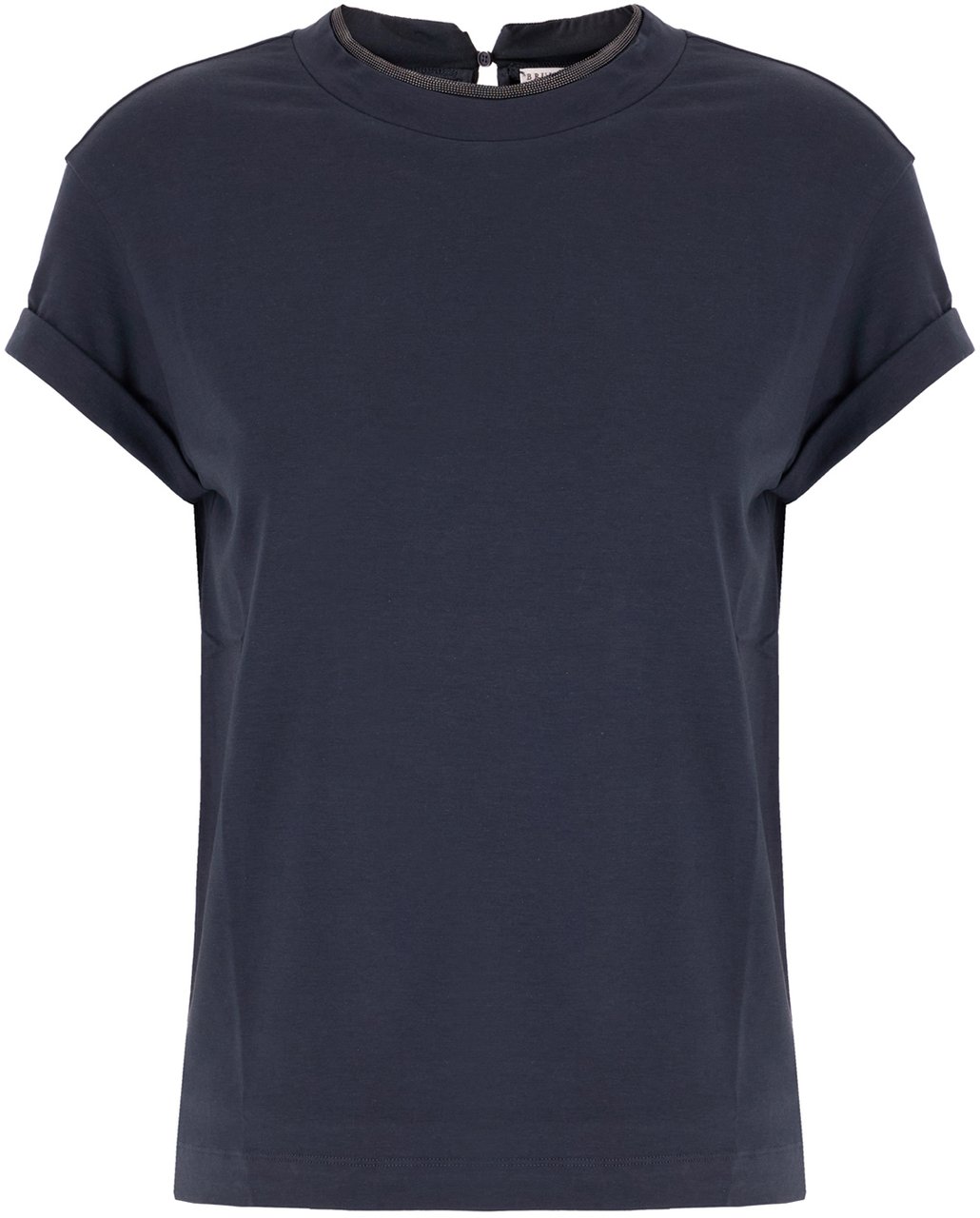 Brunello Cucinelli Brunello Cucinelli Midnight blue stretch cotton t-shirt Blauw