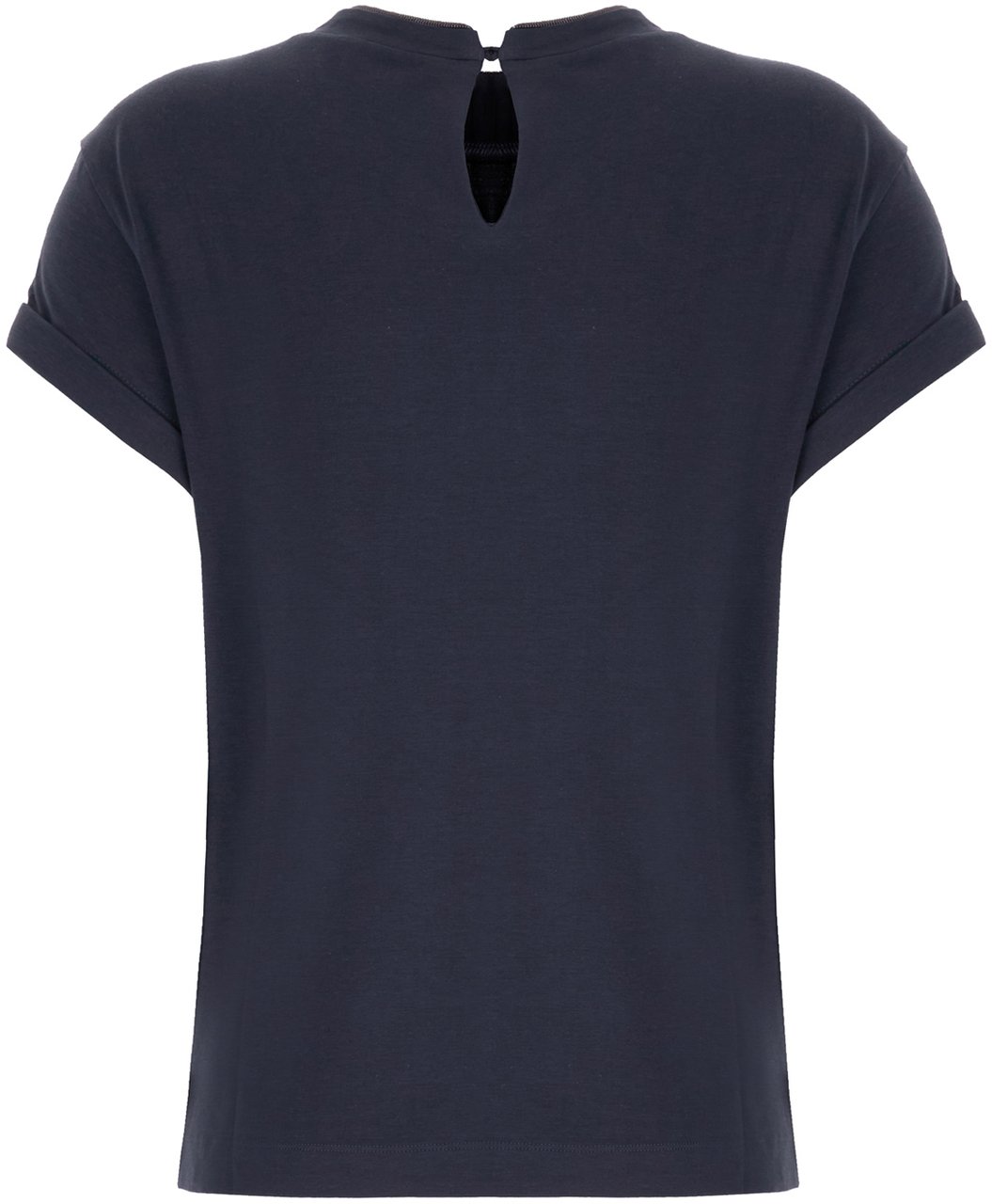 Brunello Cucinelli Brunello Cucinelli Midnight blue stretch cotton t-shirt Blauw