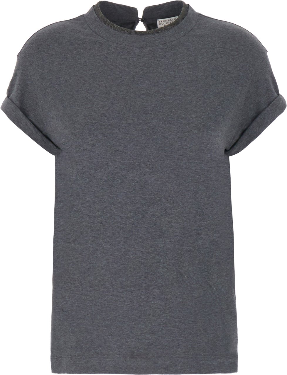 Brunello Cucinelli Melange grey stretch cotton t-shirt Grijs