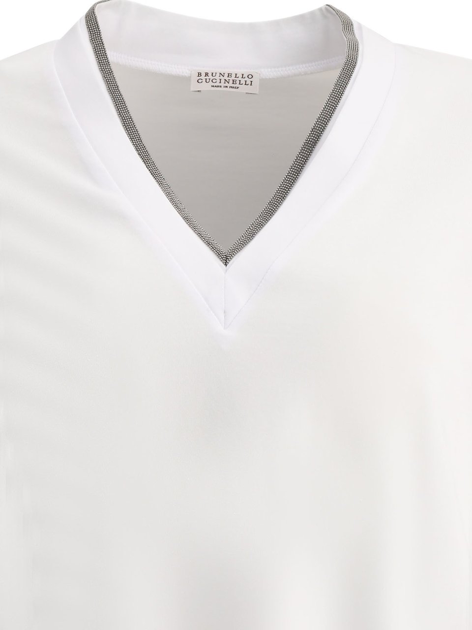 Brunello Cucinelli T-shirt with Shiny Contour Wit