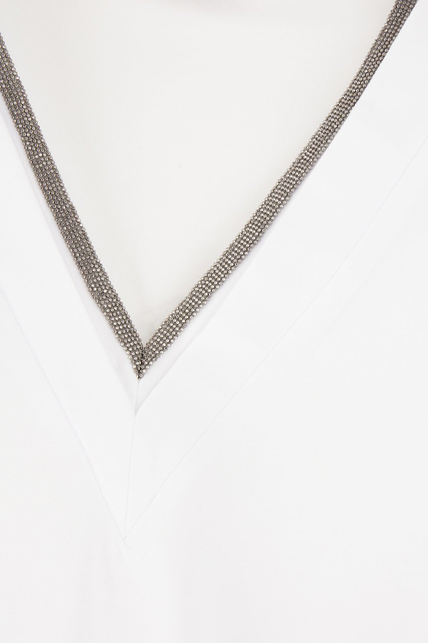 Brunello Cucinelli Brunello Cucinelli White stretch cotton t-shirt Wit