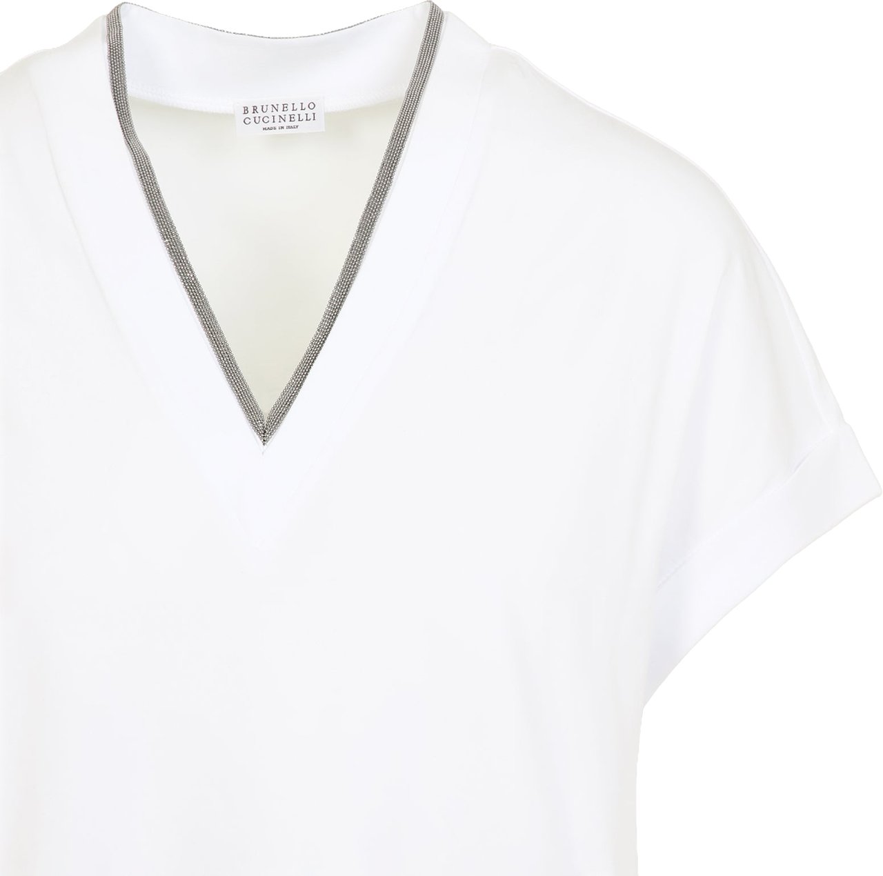 Brunello Cucinelli V-Neck Monile T-Shirt Divers