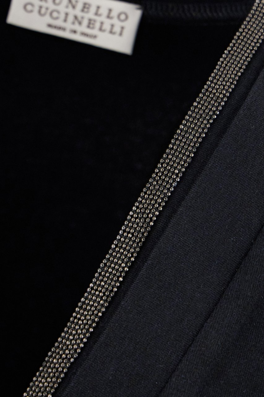 Brunello Cucinelli Brunello Cucinelli Navy blue stretch cotton t-shirt Blauw