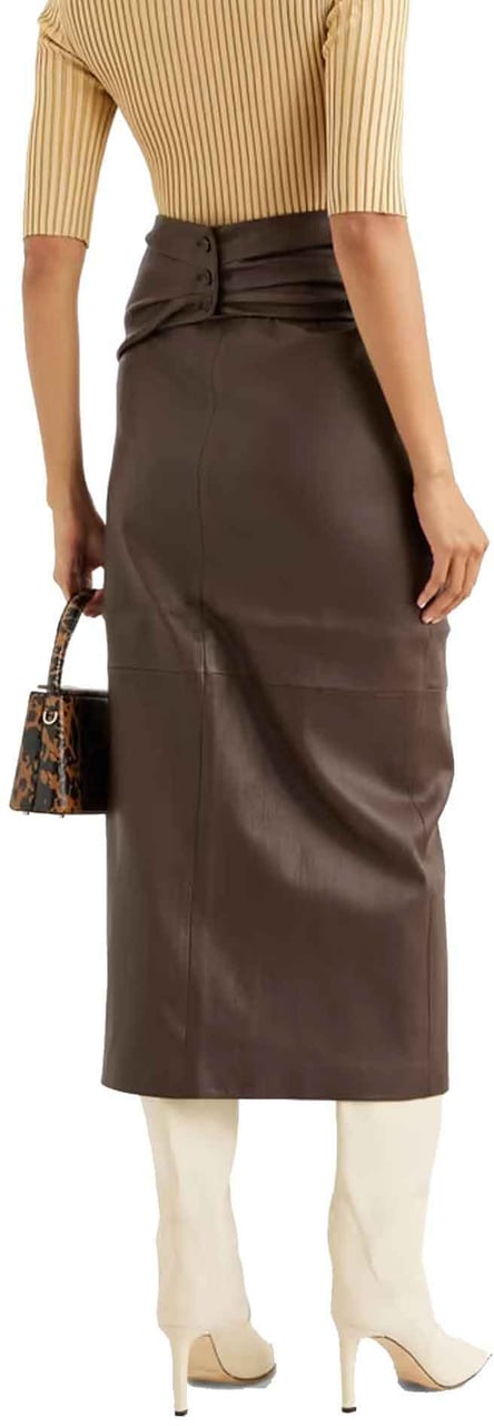 Brunello Cucinelli Brunello Cucinelli Leather Skirt Bruin