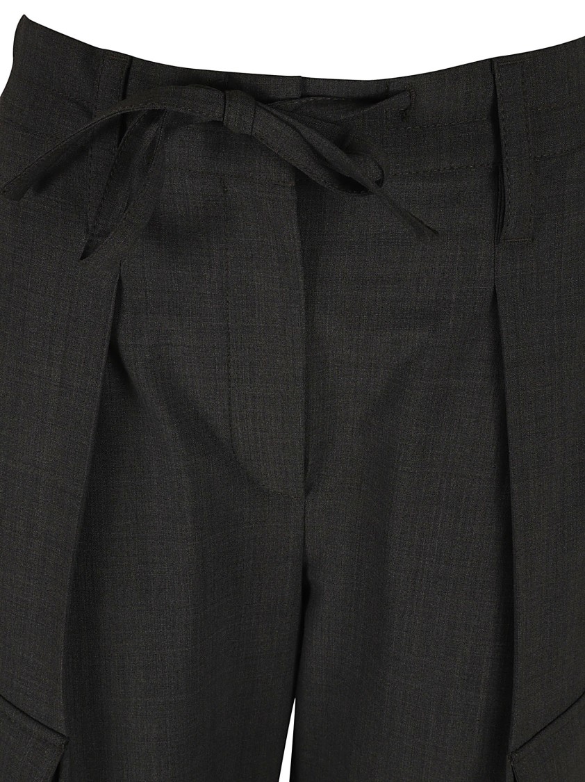 Brunello Cucinelli Tailored Grey Trousers With Cargo Pockets Zwart