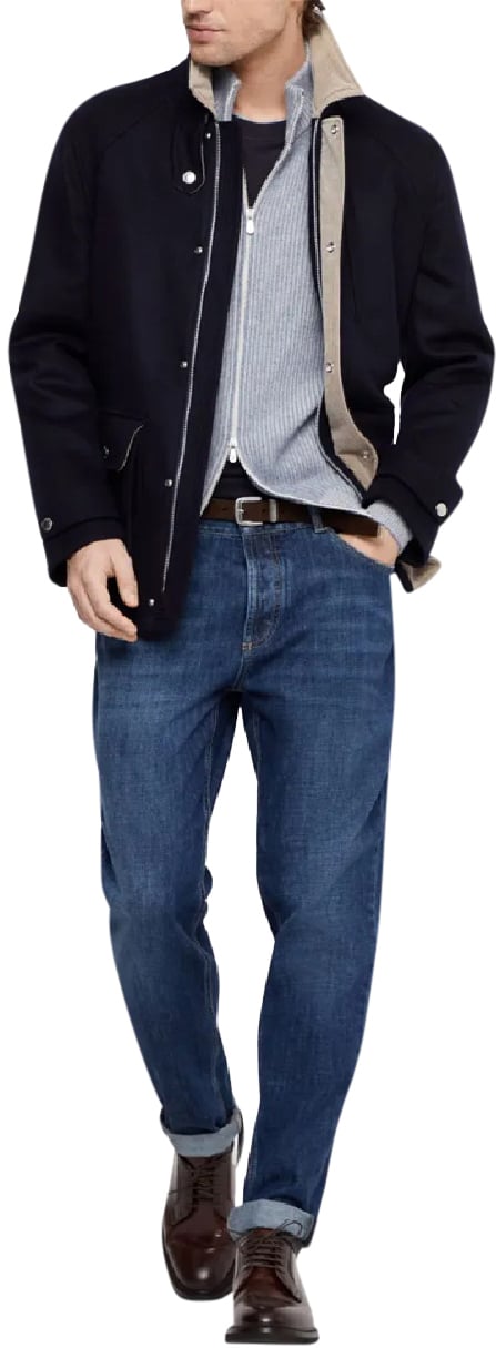 Brunello Cucinelli pantalone uomo denim divers Divers