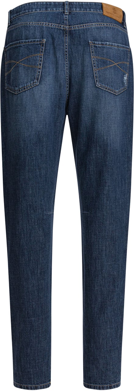 Brunello Cucinelli Five-pocket leisure fit jeans Blauw