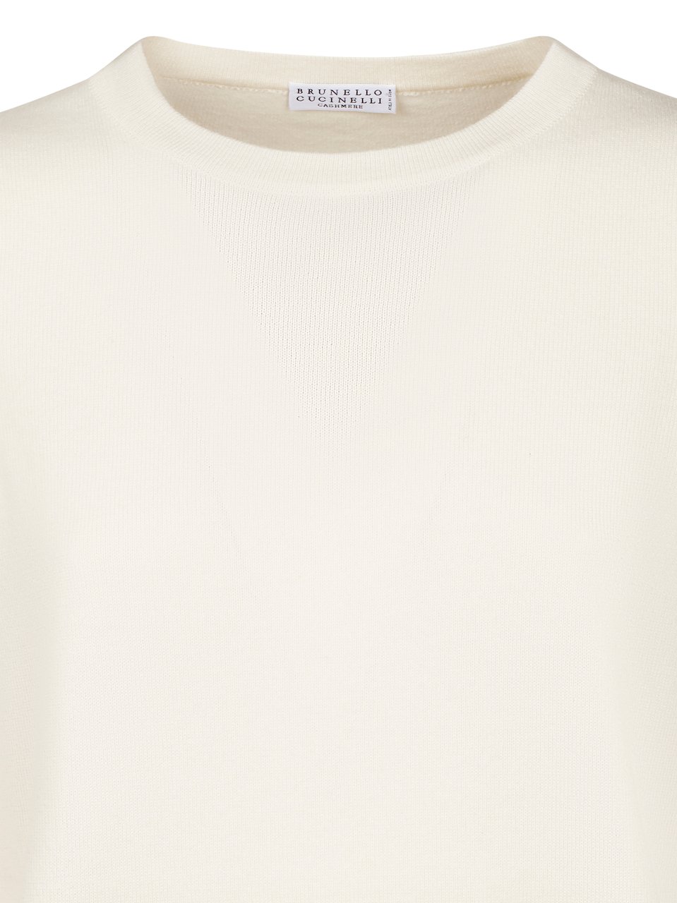 Brunello Cucinelli Classic Crew Neck Cashmere Sweater with Ribbed Detailing Wit