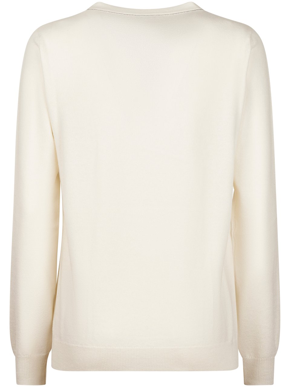 Brunello Cucinelli Classic Crew Neck Cashmere Sweater with Ribbed Detailing Wit