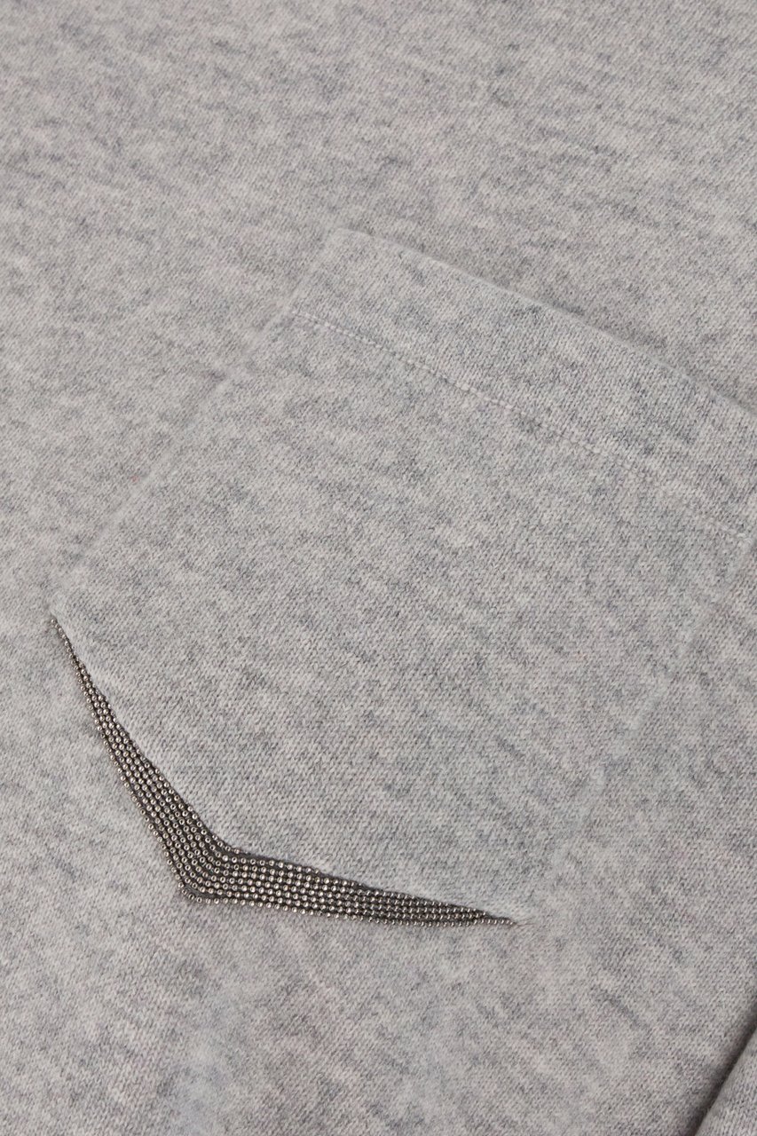 Brunello Cucinelli Brunello Cucinelli Melange grey cashmere sweater Grijs