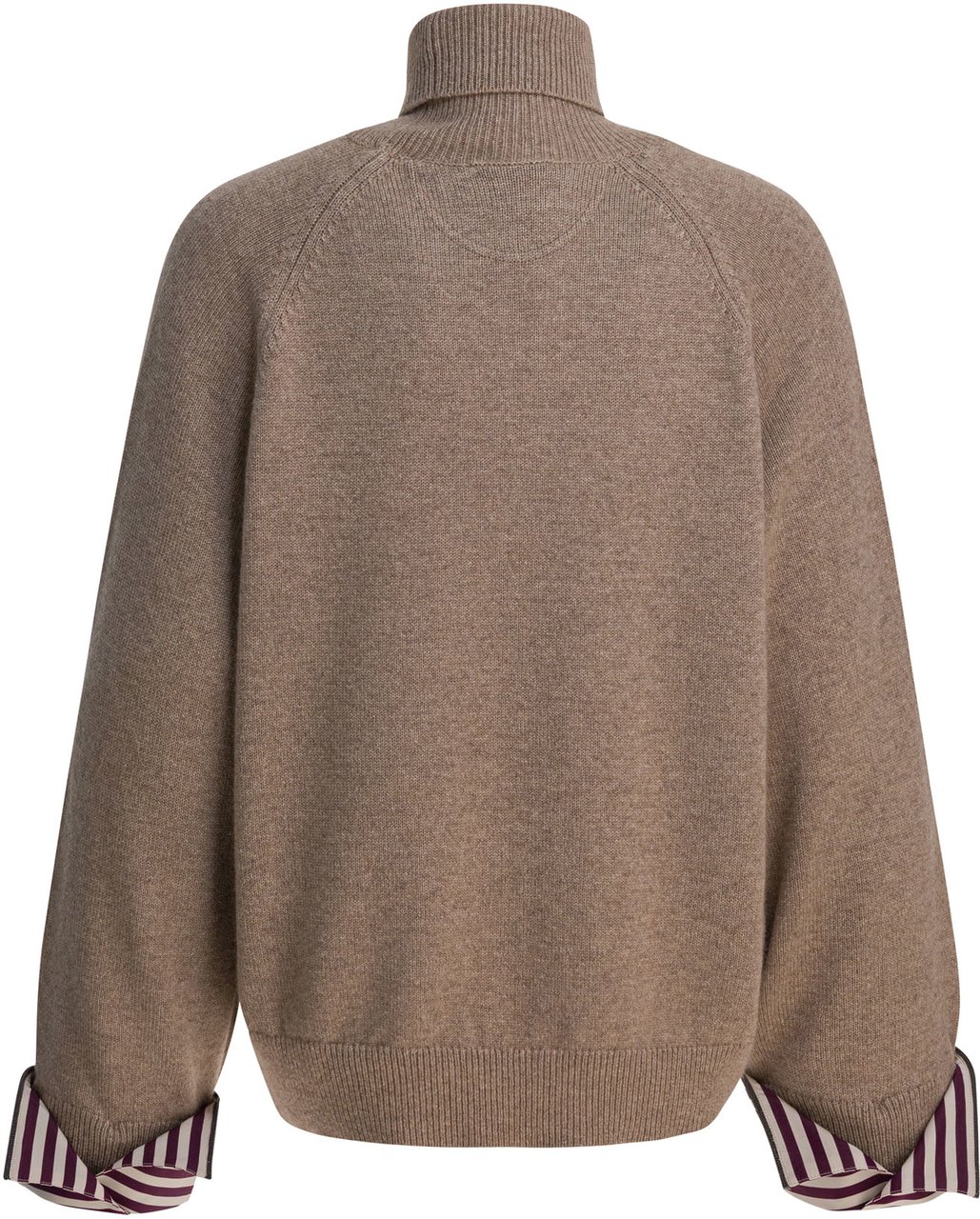 Brunello Cucinelli Turtleneck Sweater with Shiny Shirt Details Bruin