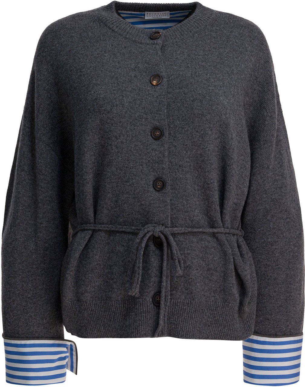 Brunello Cucinelli Cardigan with belt Blauw