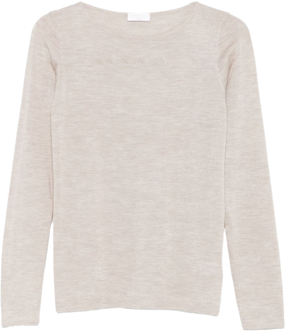 Brunello Cucinelli Sweaters Leather Brown Bruin