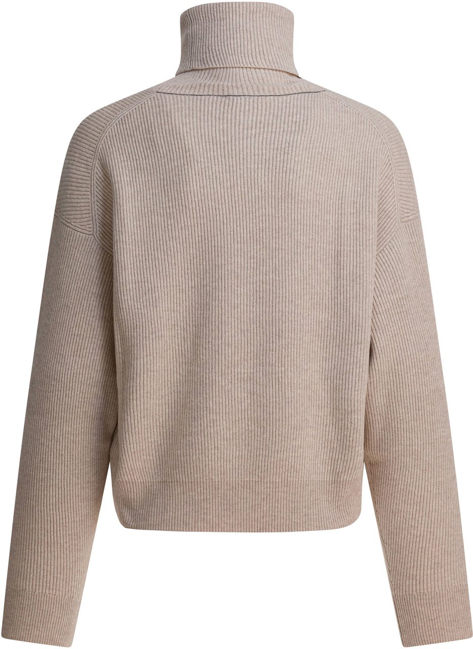 Brunello Cucinelli Wool and cashmere sweater Beige