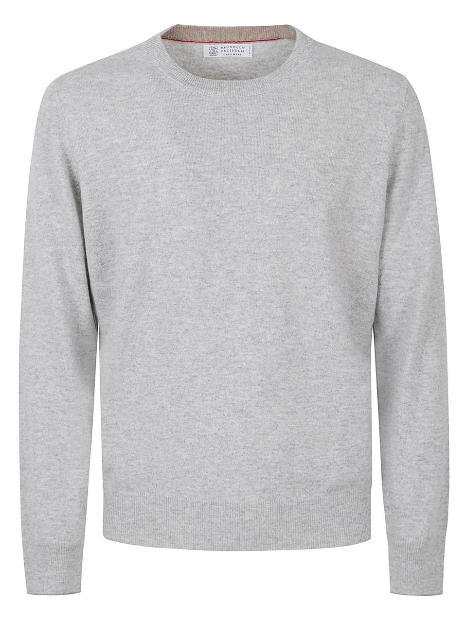 Brunello Cucinelli Fine-Knit Cashmere Sweater with Minimalist Design Grijs
