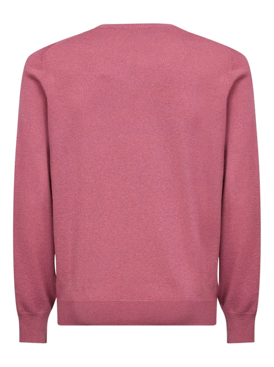 Brunello Cucinelli Red Ribbed Trims Cashmere Sweater Roze