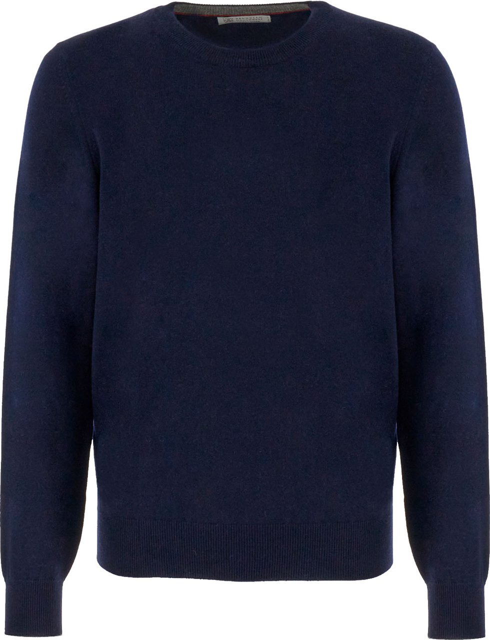 Brunello Cucinelli Midnight blue cashmere sweater Blauw