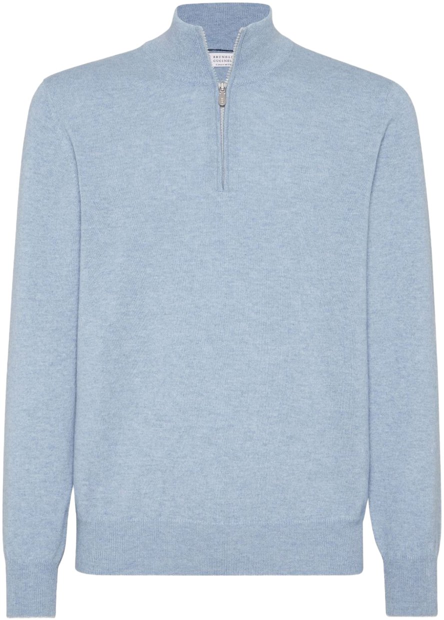 Brunello Cucinelli Sweaters Clear Blue Blauw