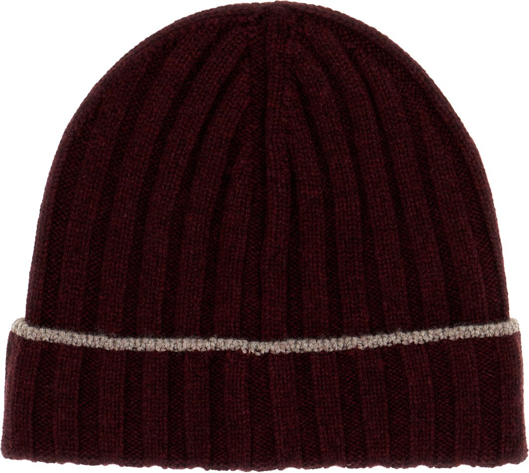 Brunello Cucinelli Bordeaux cashmere beanie hat Rood