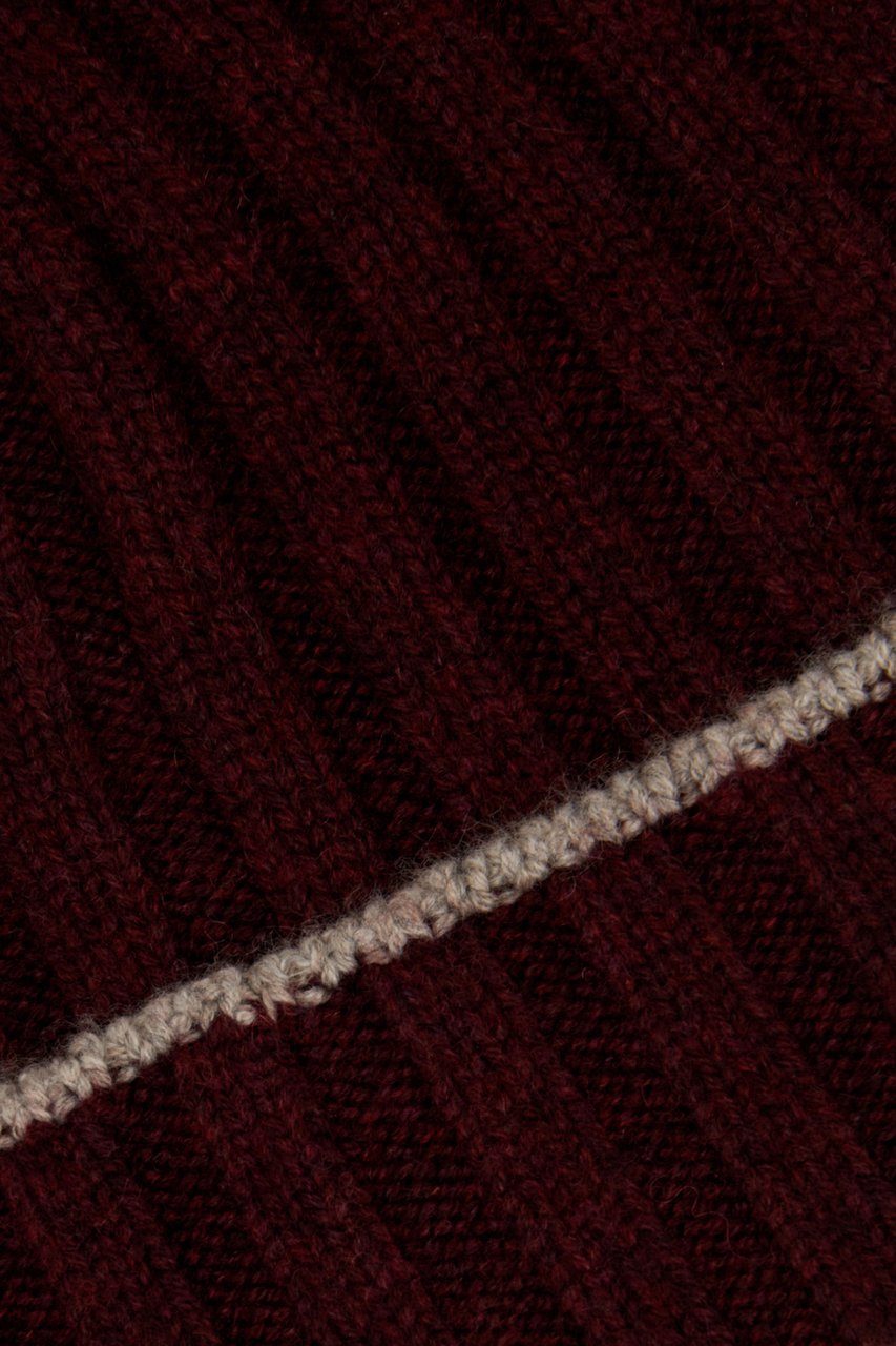 Brunello Cucinelli Bordeaux cashmere beanie hat Rood