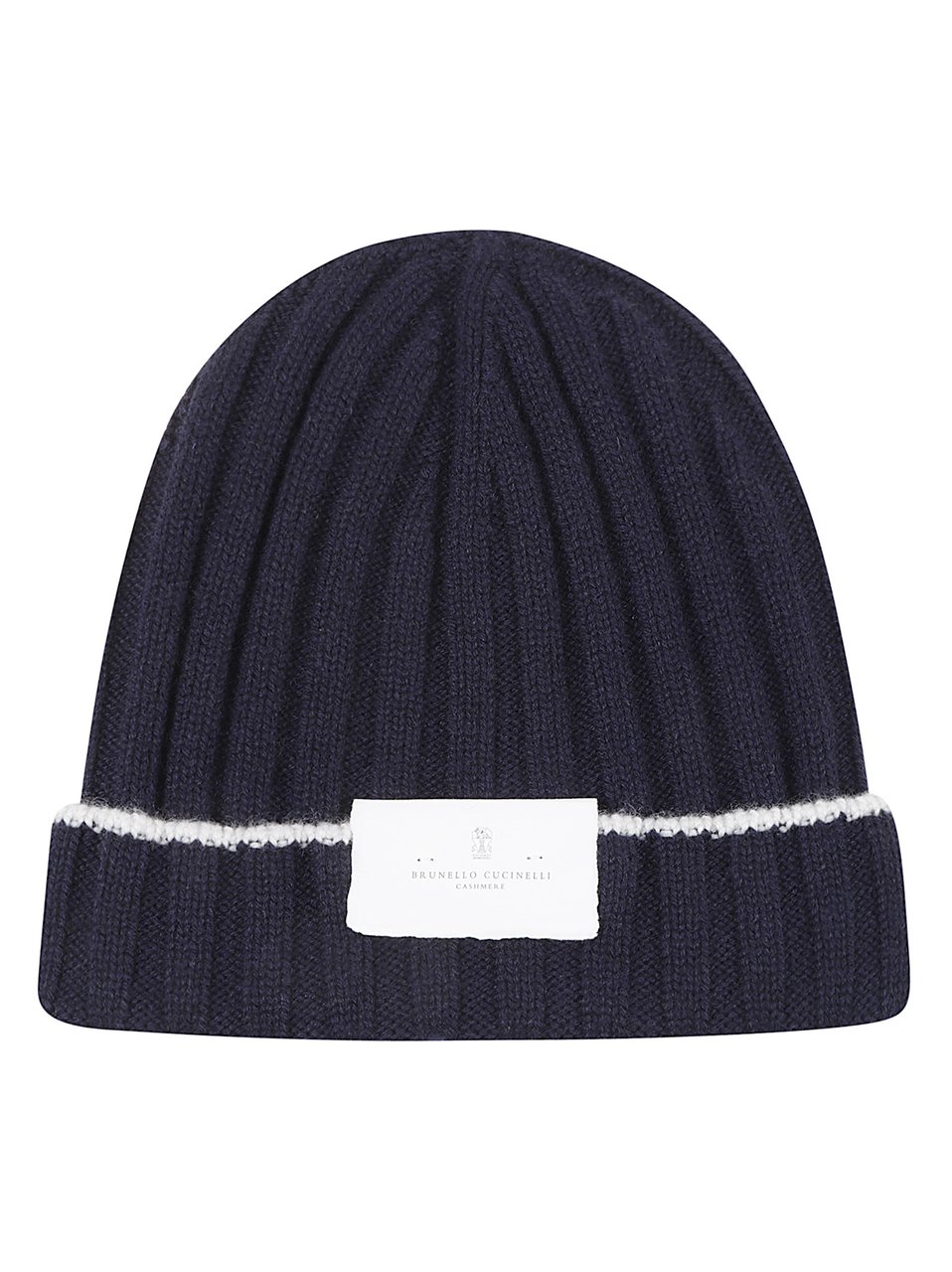 Brunello Cucinelli Ribbed Cashmere Beanie with Fold-Over Cuff Zwart