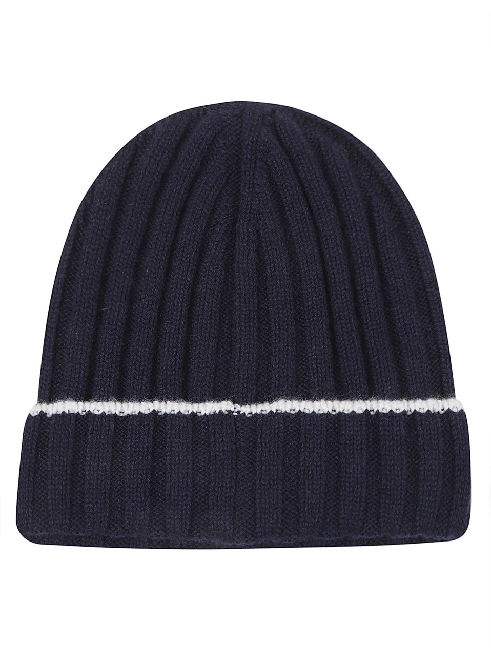 Brunello Cucinelli Ribbed Cashmere Beanie with Fold-Over Cuff Zwart