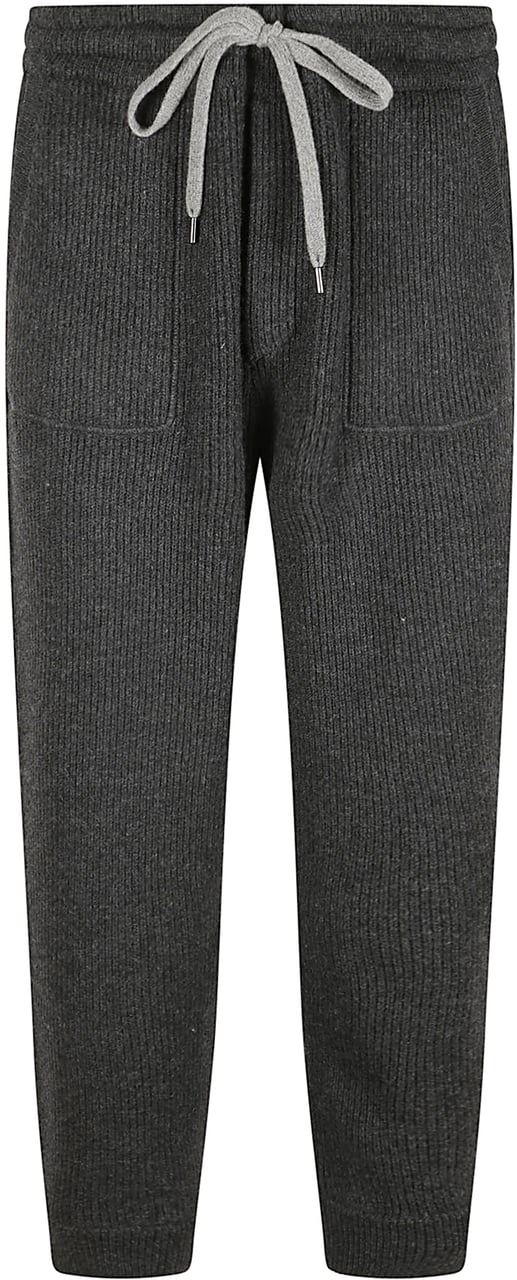Brunello Cucinelli Ribbed Knit Casual Pants Zwart