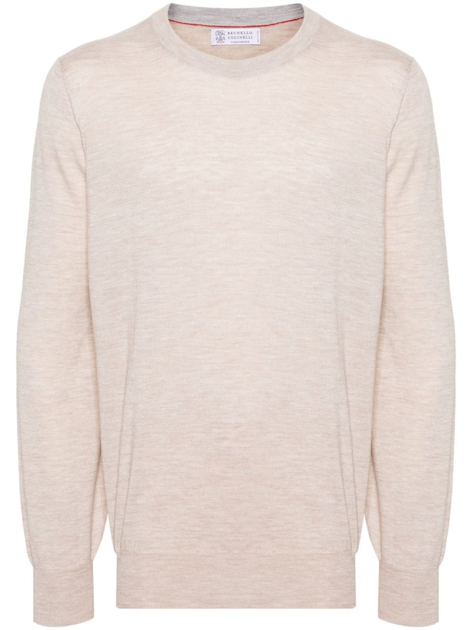Brunello Cucinelli Beige Ribbed Finishes Wool-Cashmere Sweater Neutraal