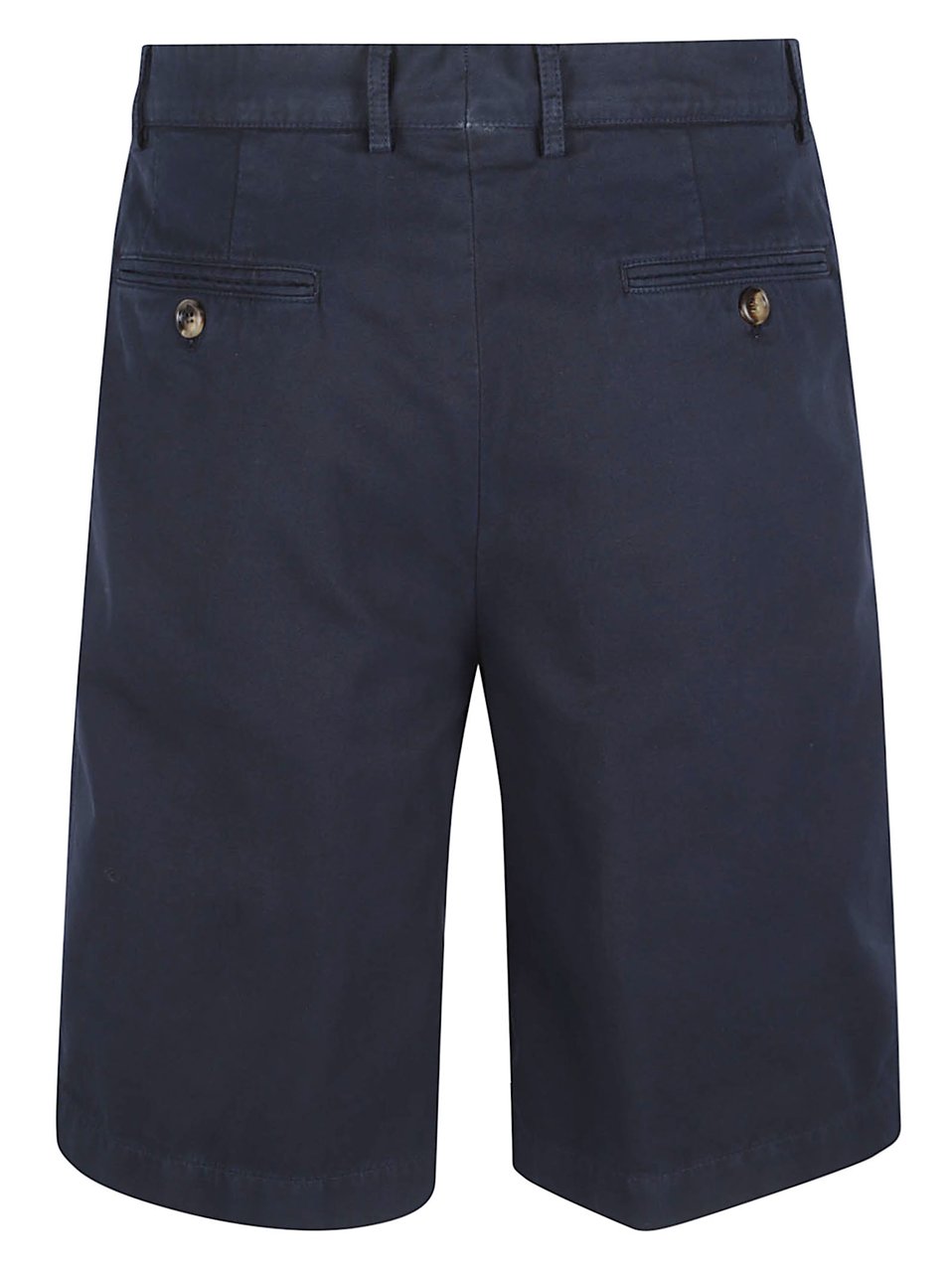 Brunello Cucinelli Tailored Blue Shorts with Flat Front and Belt Loops Zwart