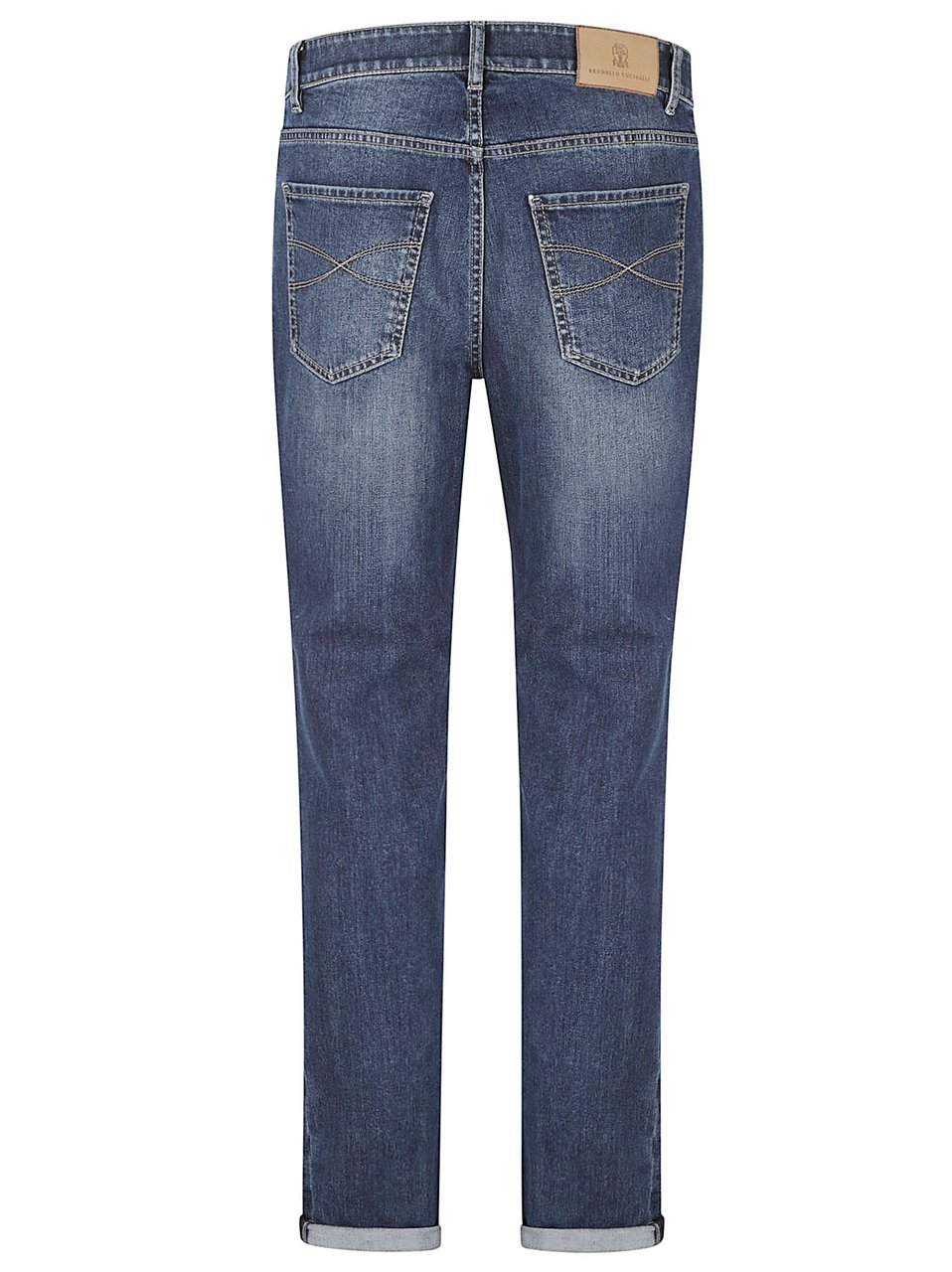 Brunello Cucinelli Blue Mid-Rise Denim Five-Pocket Jeans Zwart
