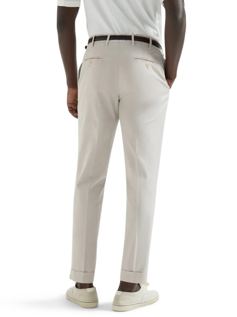 Brunello Cucinelli Tailored Trousers with Pressed Creases and Cuffed Hem Wit