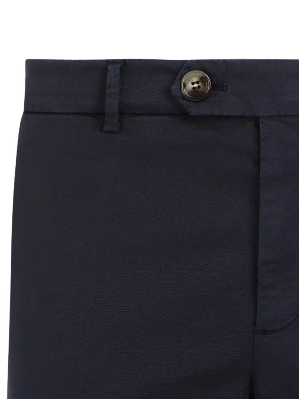 Brunello Cucinelli Blue Buttoned Pockets Cotton Formal Pants Zwart