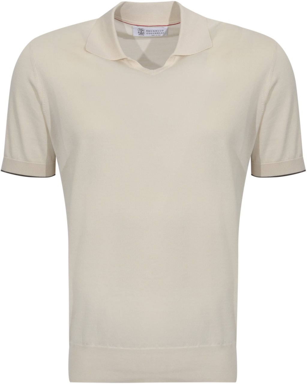 Brunello Cucinelli T-Shirts And Polos English White+Nocciola Wit