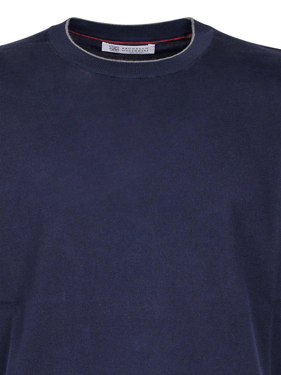 Brunello Cucinelli Short-Sleeved Deep Navy Knit Top Zwart