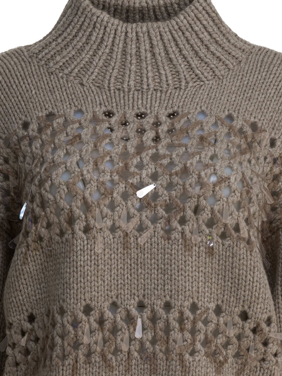 Brunello Cucinelli Embellished cashmere crewneck sweater Bruin
