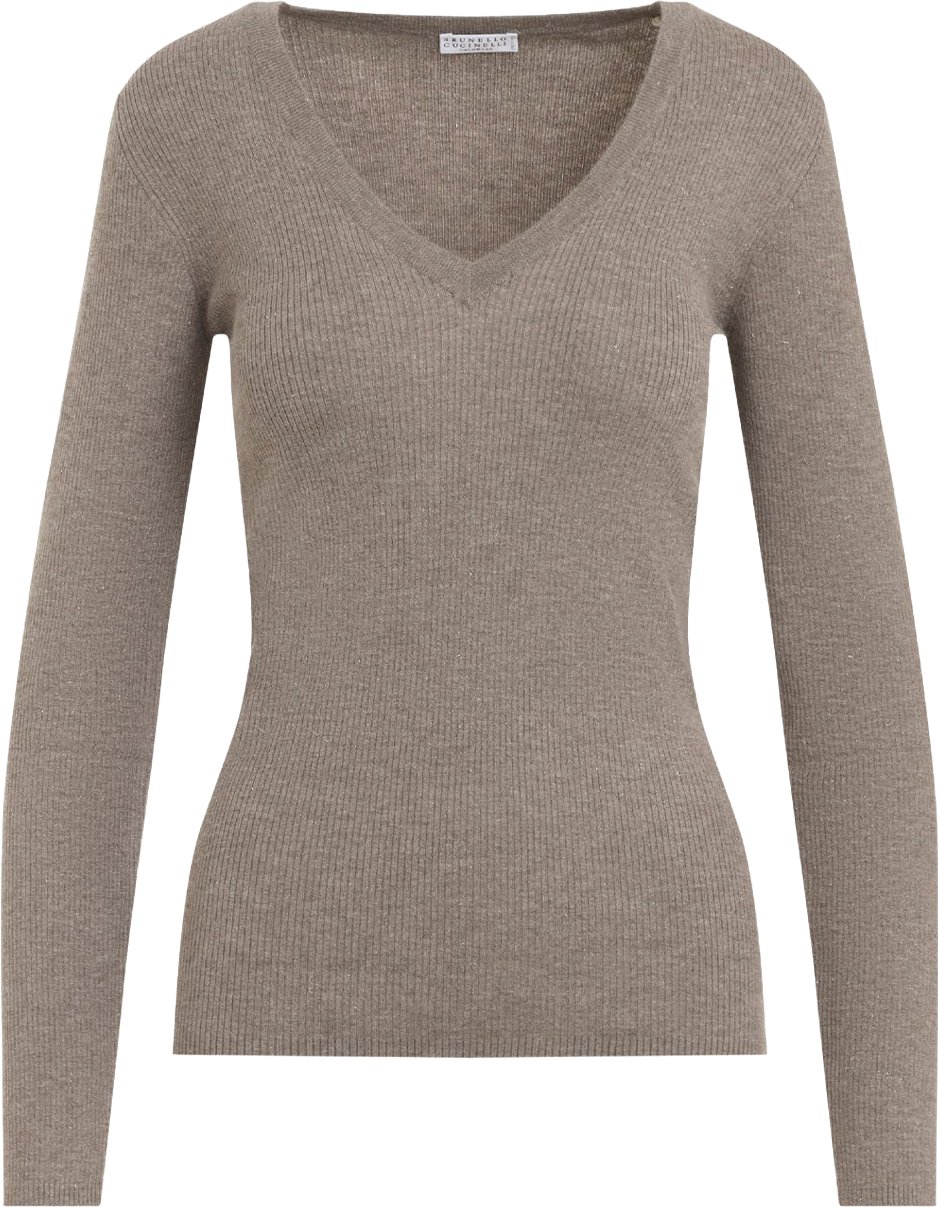 Brunello Cucinelli Ribbed V-Neck Sweater Divers