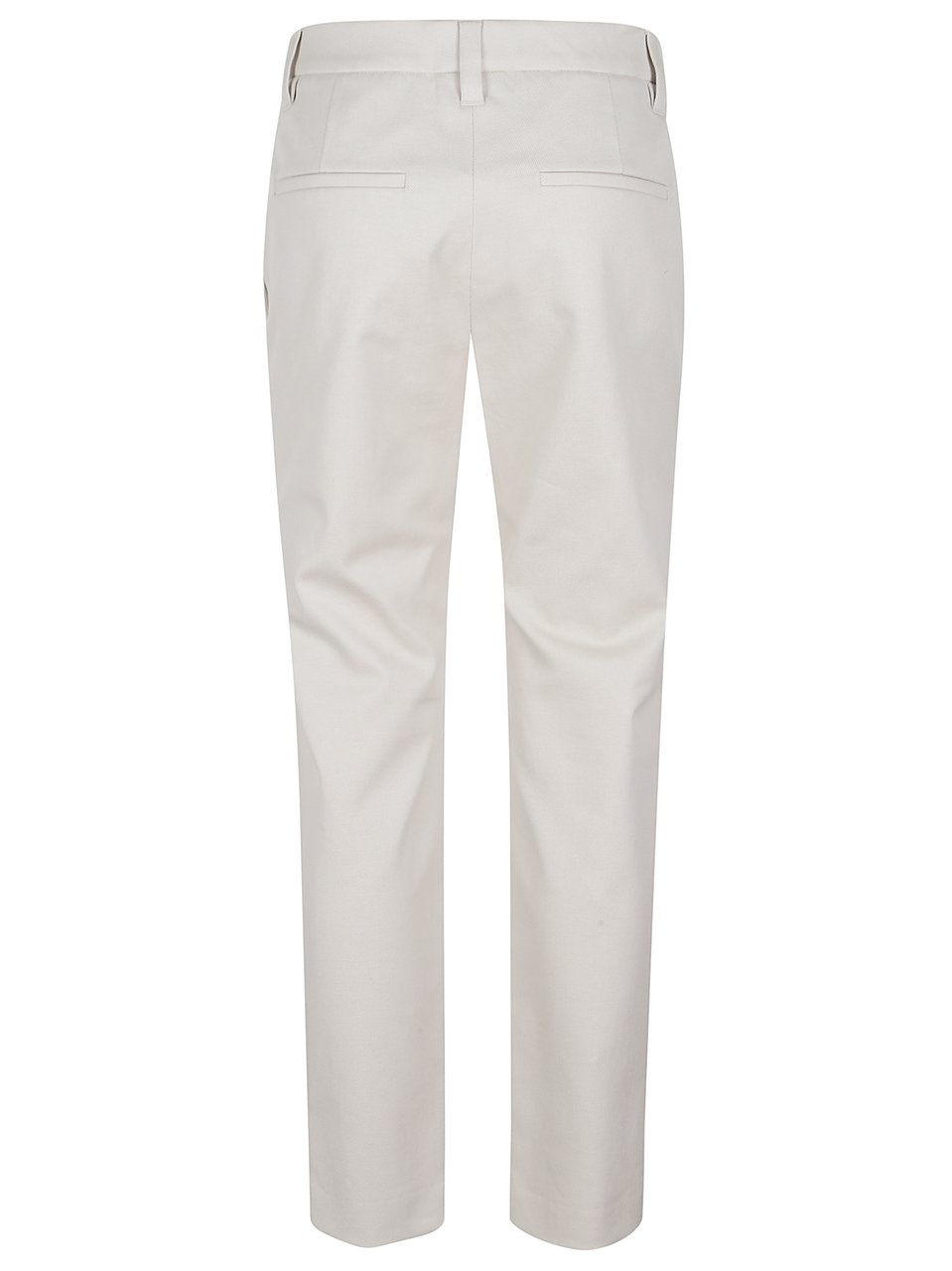 Brunello Cucinelli White Side Gusset Pockets Cotton Straight-Leg Pants Wit