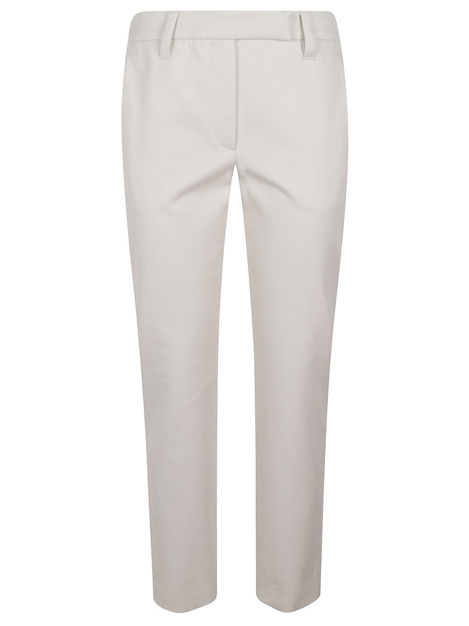 Brunello Cucinelli White Side Gusset Pockets Cotton Straight-Leg Pants Wit