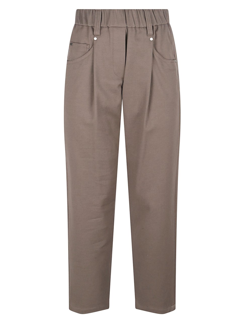 Brunello Cucinelli Straight-Leg Trousers with Elastic Waistband Bruin