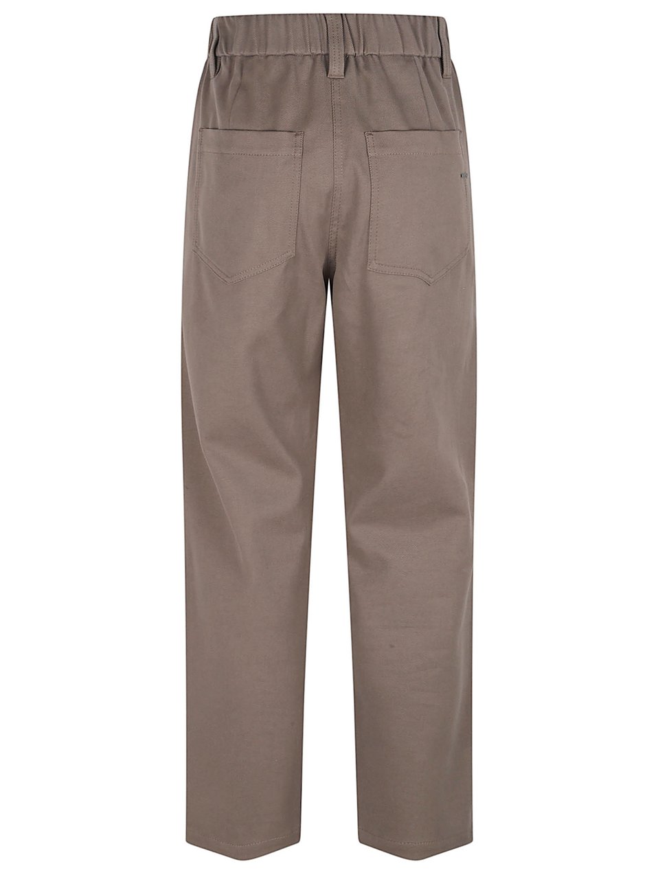 Brunello Cucinelli Straight-Leg Trousers with Elastic Waistband Bruin