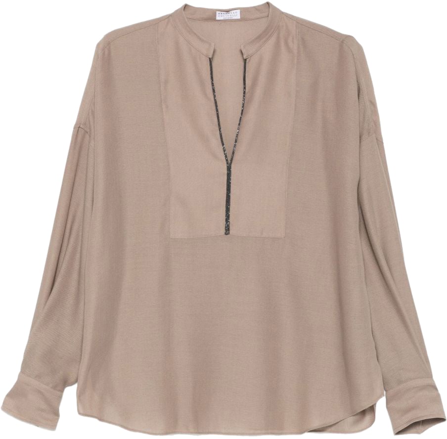 Brunello Cucinelli Shirts Camel Beige