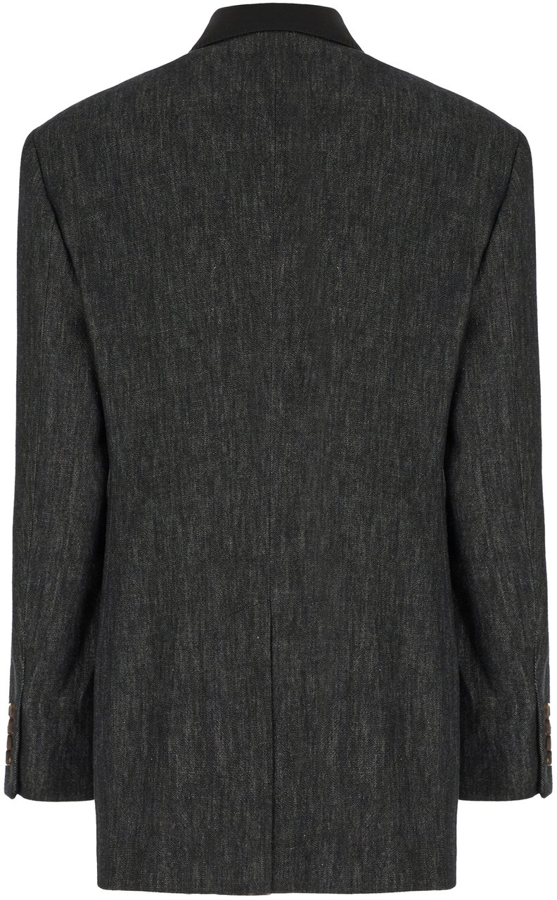 Brunello Cucinelli Brunello Cucinelli Black denim blazer Zwart