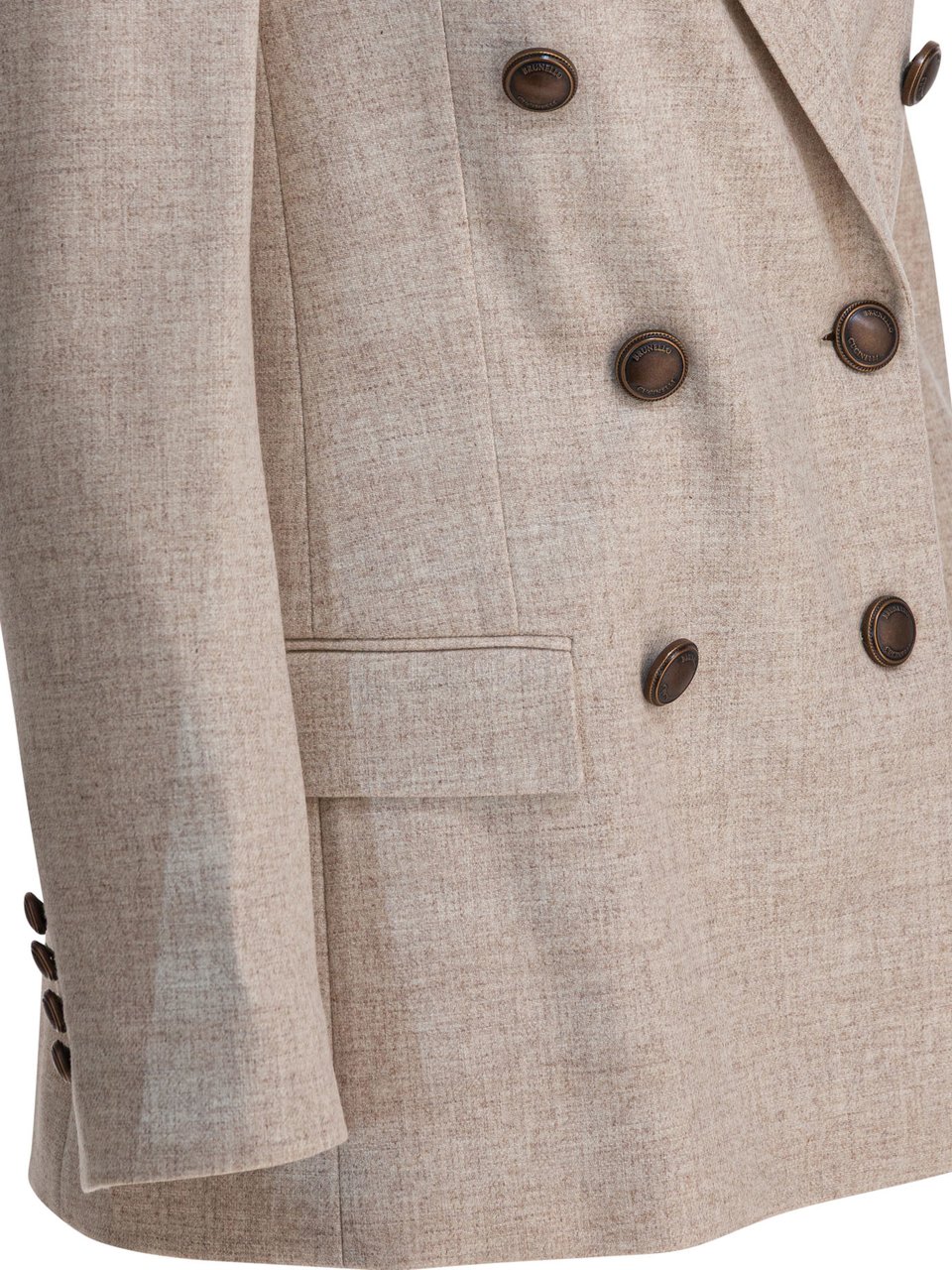 Brunello Cucinelli Wool and cashmere twill flannel blazer Beige