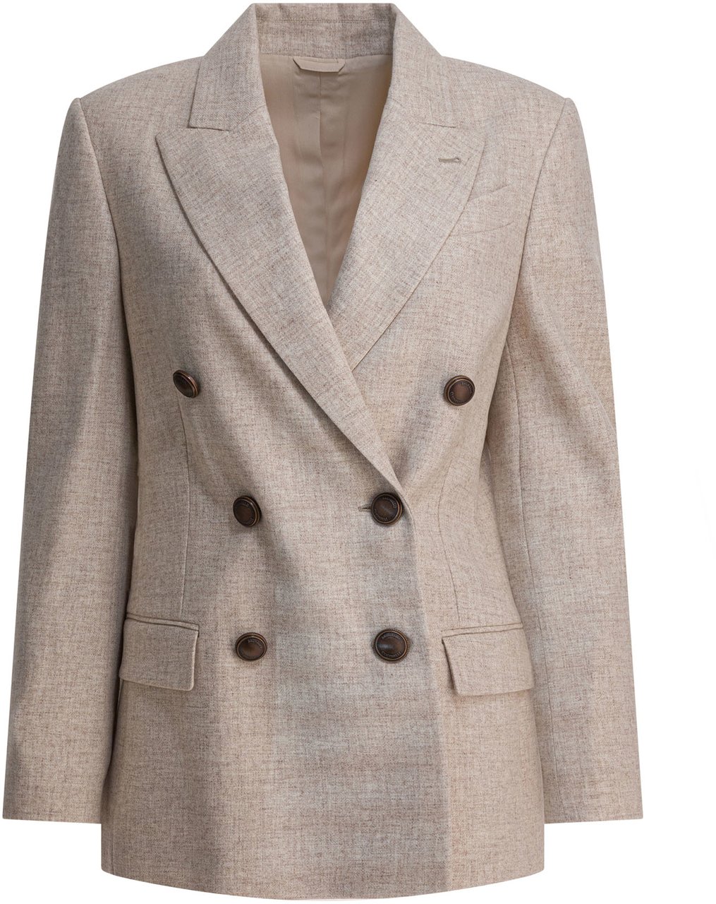 Brunello Cucinelli Wool and cashmere twill flannel blazer Beige