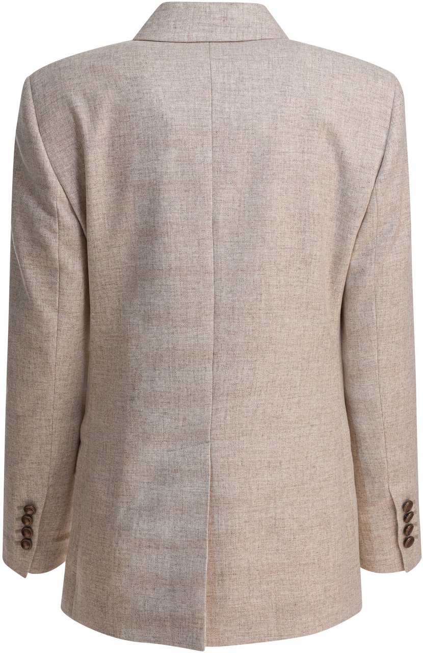 Brunello Cucinelli Wool and cashmere twill flannel blazer Beige