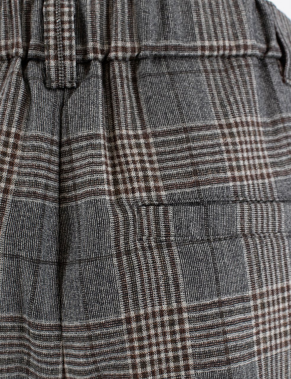 Brunello Cucinelli Baggy trousers in virgin wool Prince of Wales check Grijs