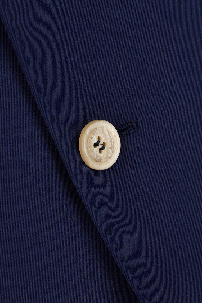 Brunello Cucinelli Brunello Cucinelli Navy blue silk blazer Blauw