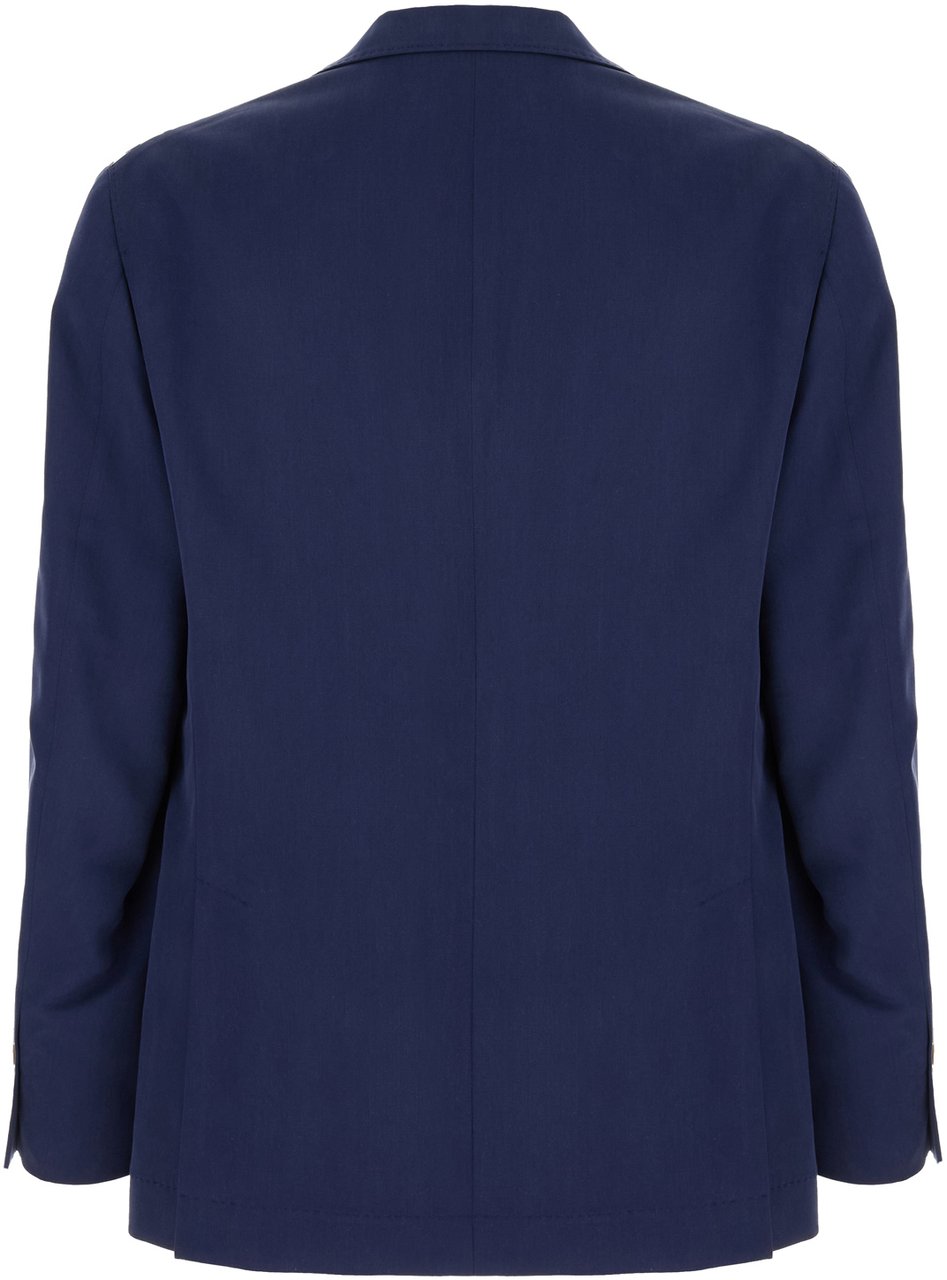 Brunello Cucinelli Brunello Cucinelli Navy blue silk blazer Blauw